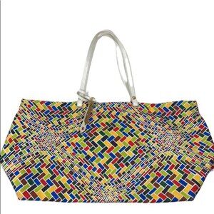 Cole Haan Multi-Color Canvas Tote Shoulder Handbag